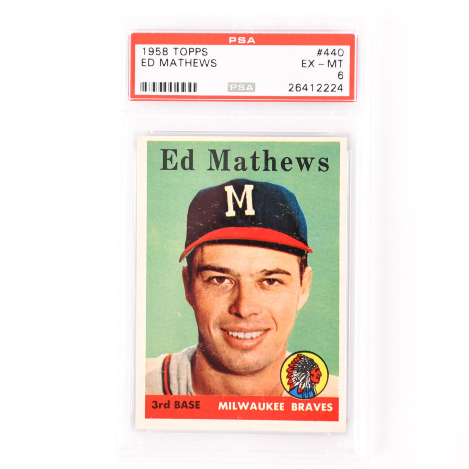 1958 TOPPS #440 ED MATHEWS CARD (1 of 2)