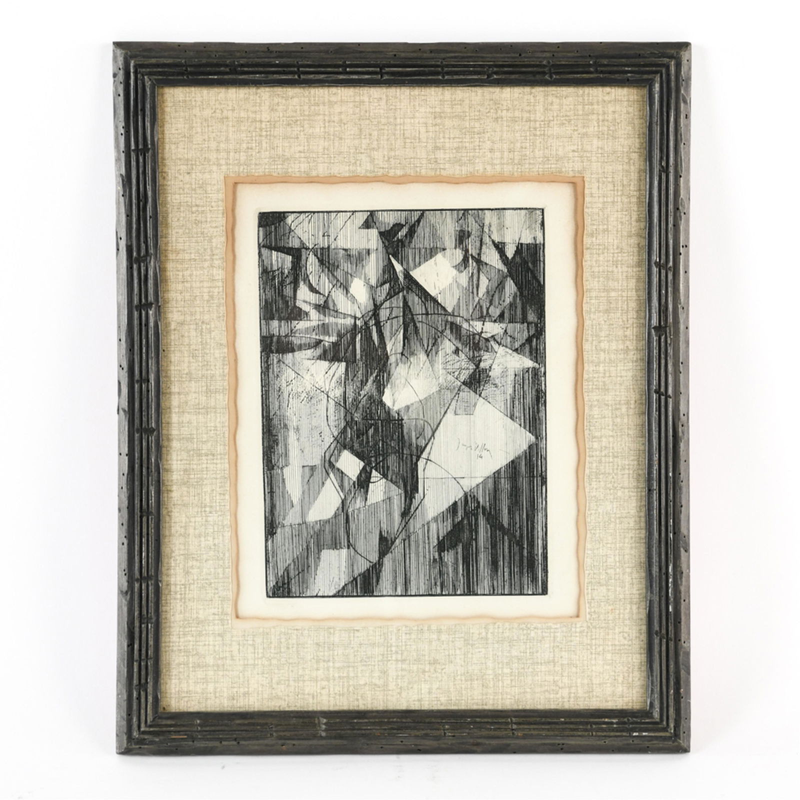 JACQUES VILLON, FRENCH (1875 - 1964) ETCHING: Drypoint etching "Le Petite Equilibriste". Unsigned, printed in 1955. Dimensions: (Frame) H 15.5" x W 12.5' (Sight) H 9.5" x W 7.5" Condition: Slight age toning in margins.