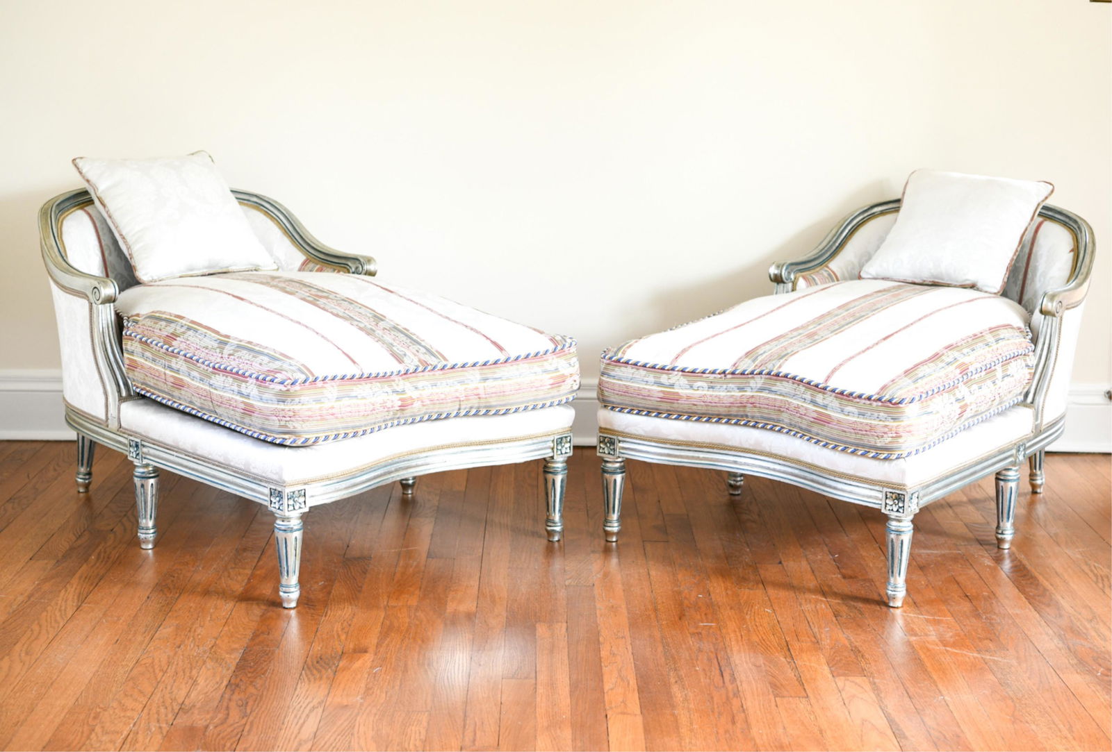 PAIR LOUIS XVI FRENCH STYLE CHAISE LOUNGES (1 of 12)
