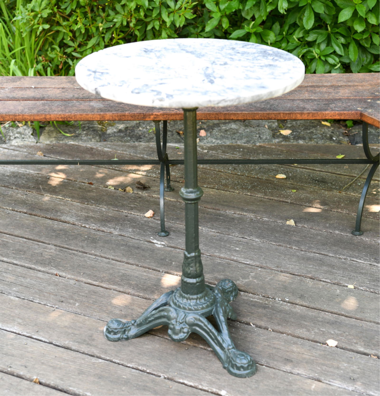 CAST IRON & MARBLE BISTRO TABLE (1 of 6)