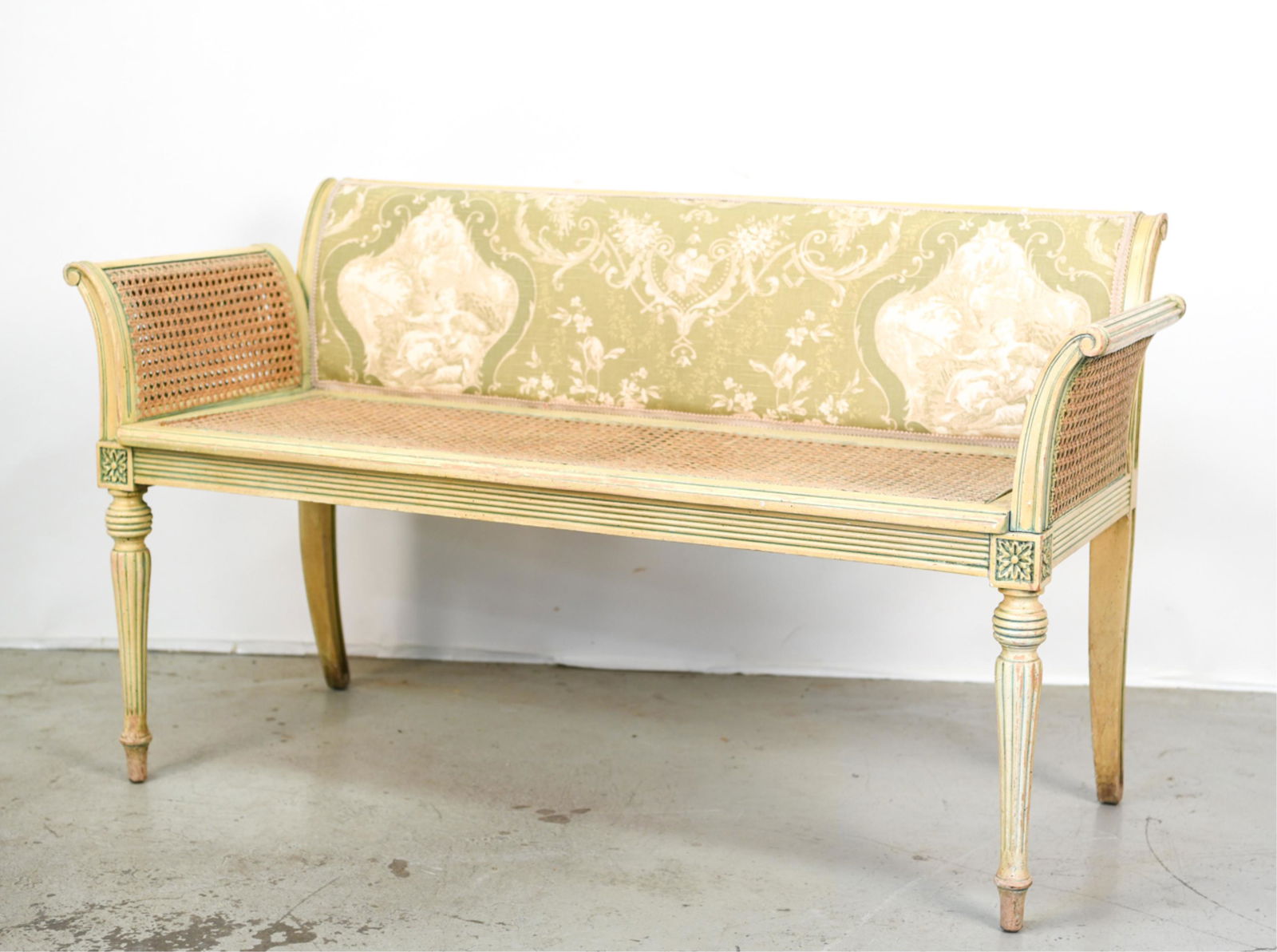 FRENCH STYLE CANED BENCH (1 of 10)