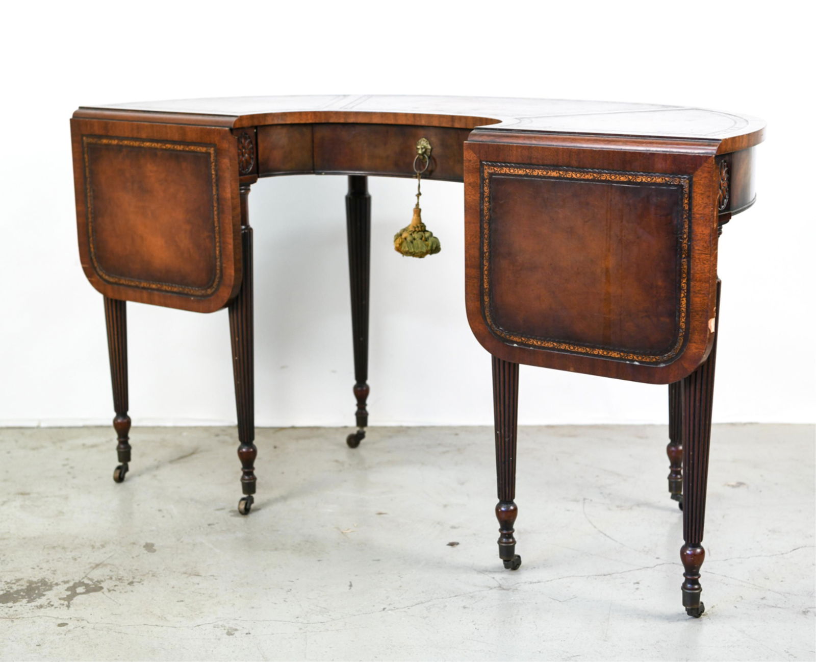 SHERATON STYLE DROP LEAF DEMILUNE DESK (1 of 12)