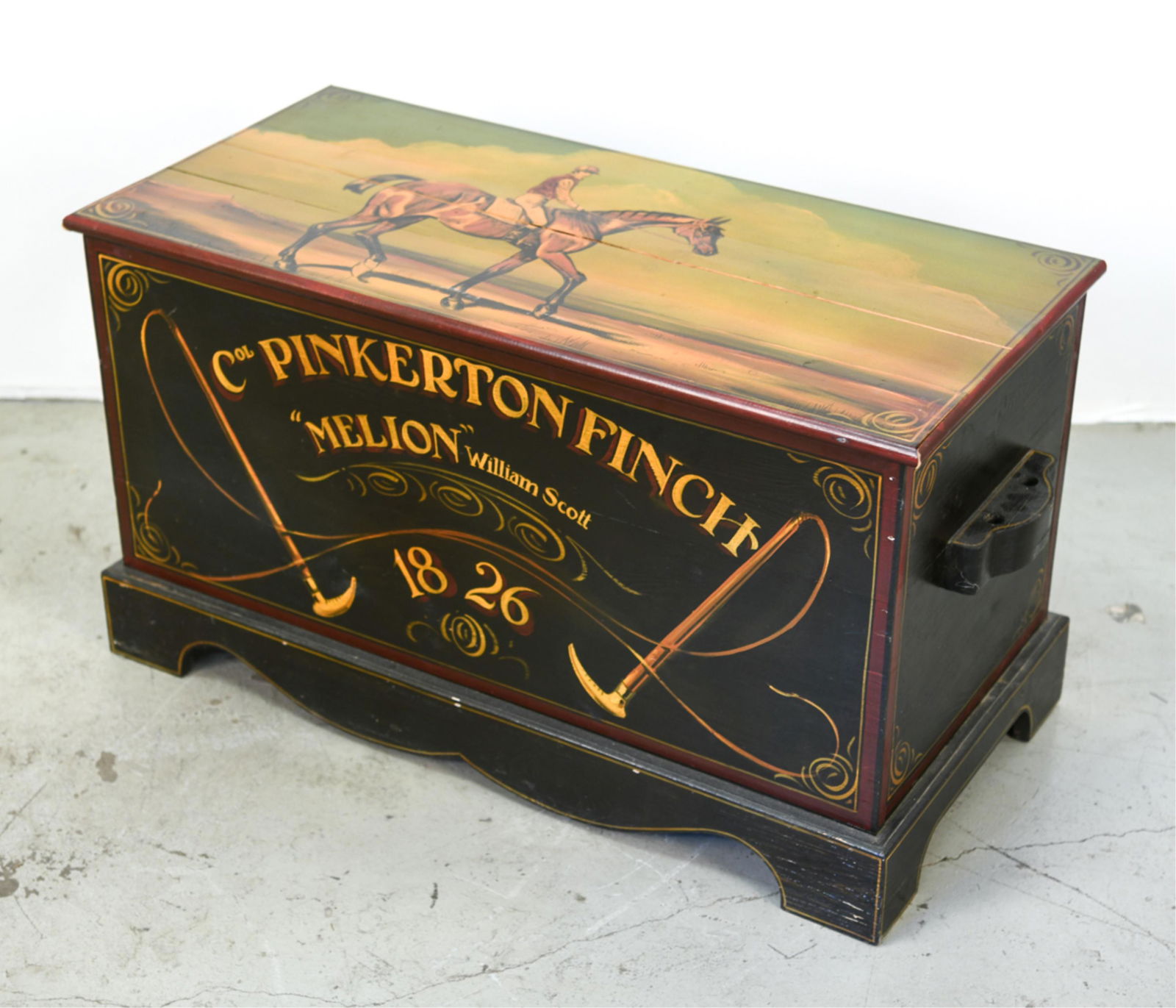 EQUESTRIAN PAINTED BLANKET CHEST (1 of 9)