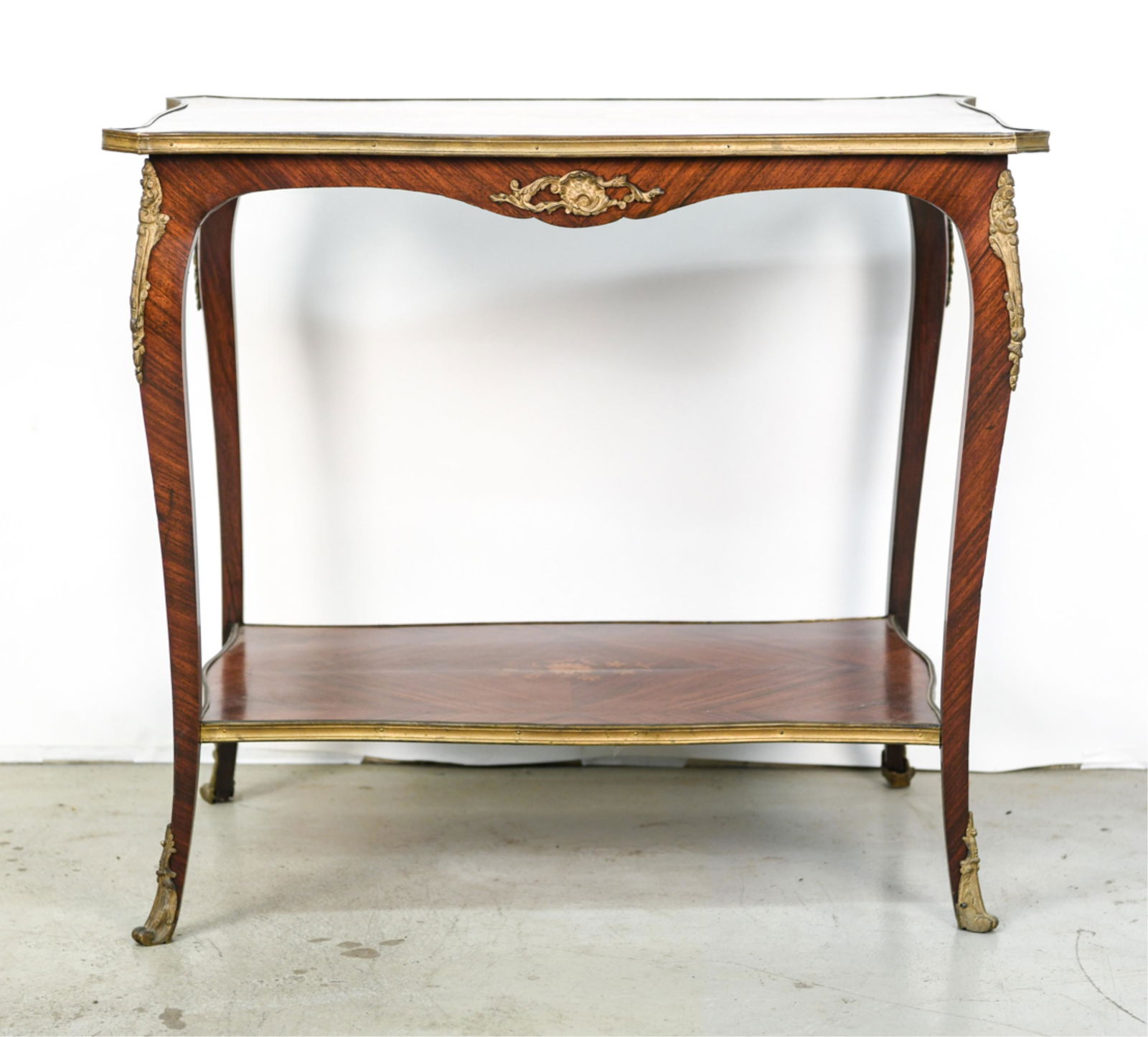 FRENCH INLAID TABLE W/ ORMOLU (1 of 11)