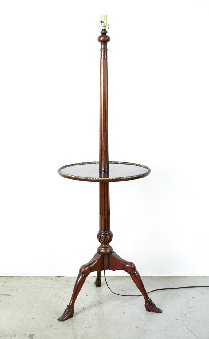 MAHOGANY LAMP TABLE FIGURAL LEG BASE FOOT & SHOES (1 of 6)