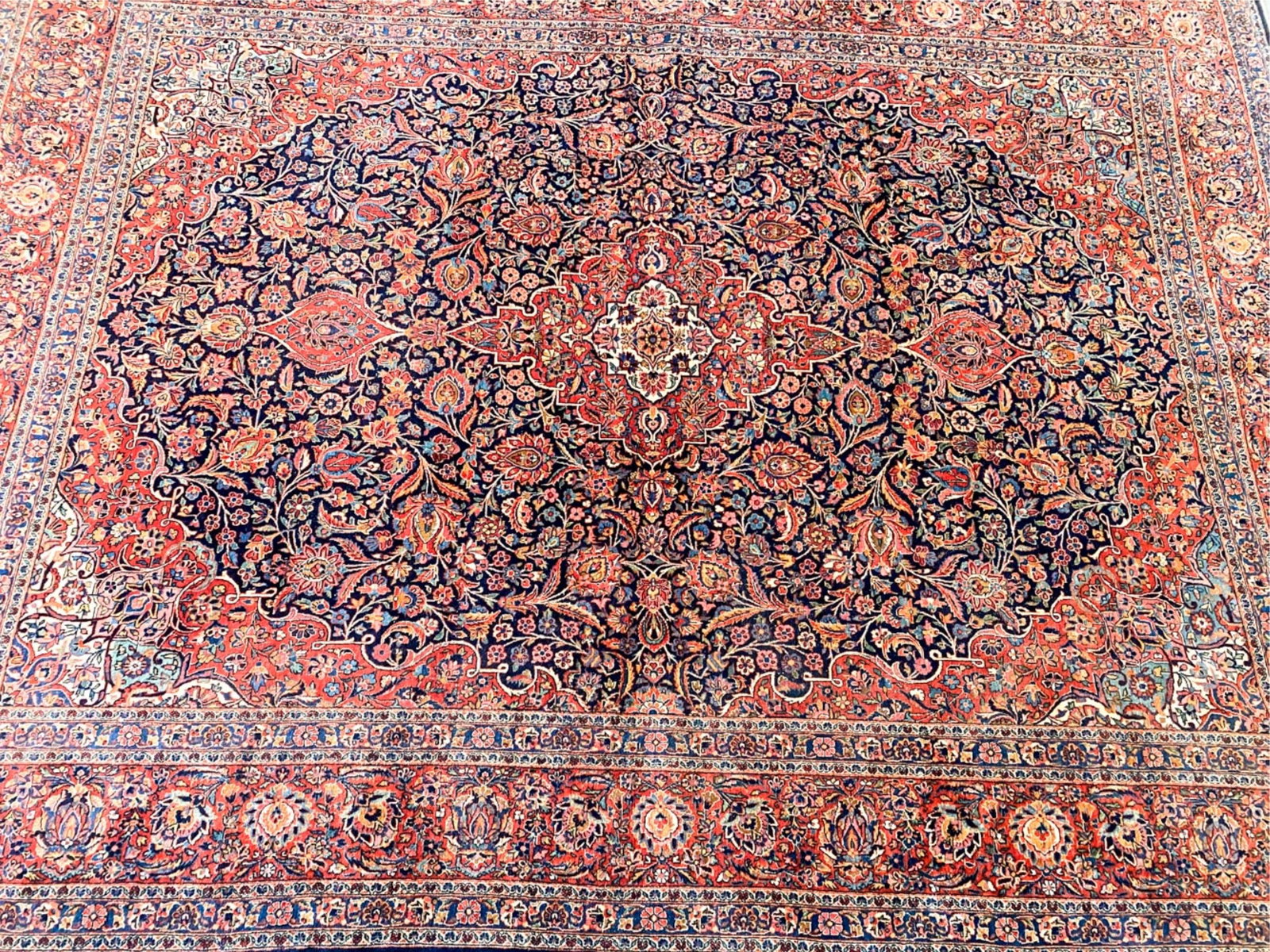 FINE BLUE PERSIAN SAROUK RUG (1 of 9)