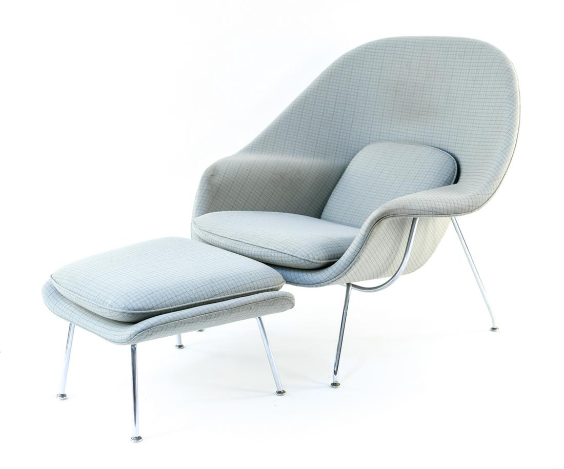 EERO SAARINEN KNOLL WOMB CHAIR AND OTTOMAN (1 of 19)