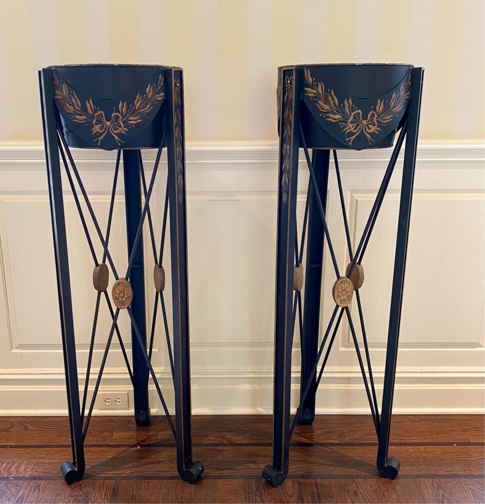 PAIR OF NEOCLASSICAL STYLE PLANT STANDS (1 of 9)