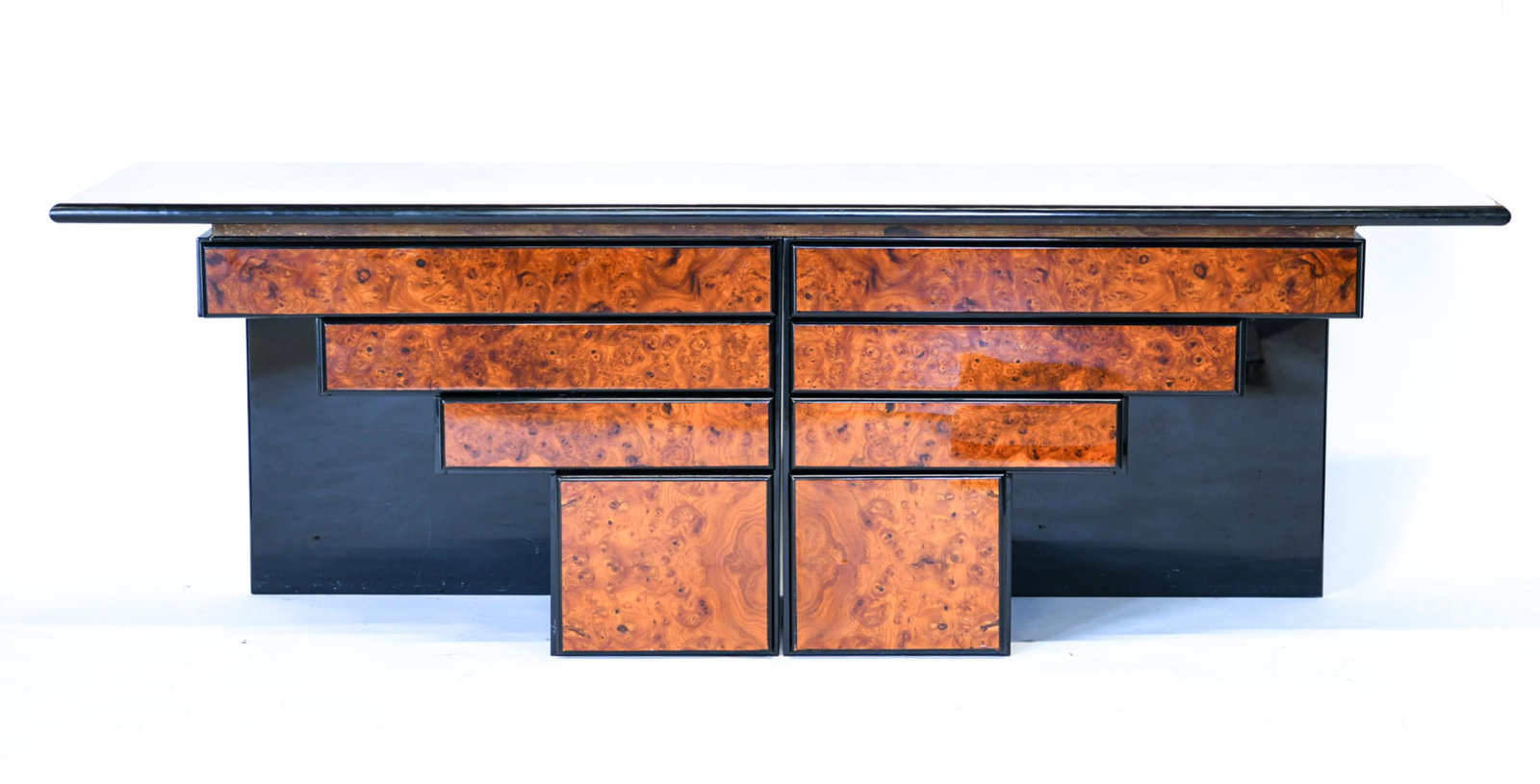 BURL DECO STYLE STEPPED DRAWER CONSOLE / SIDEBOARD (1 of 14)