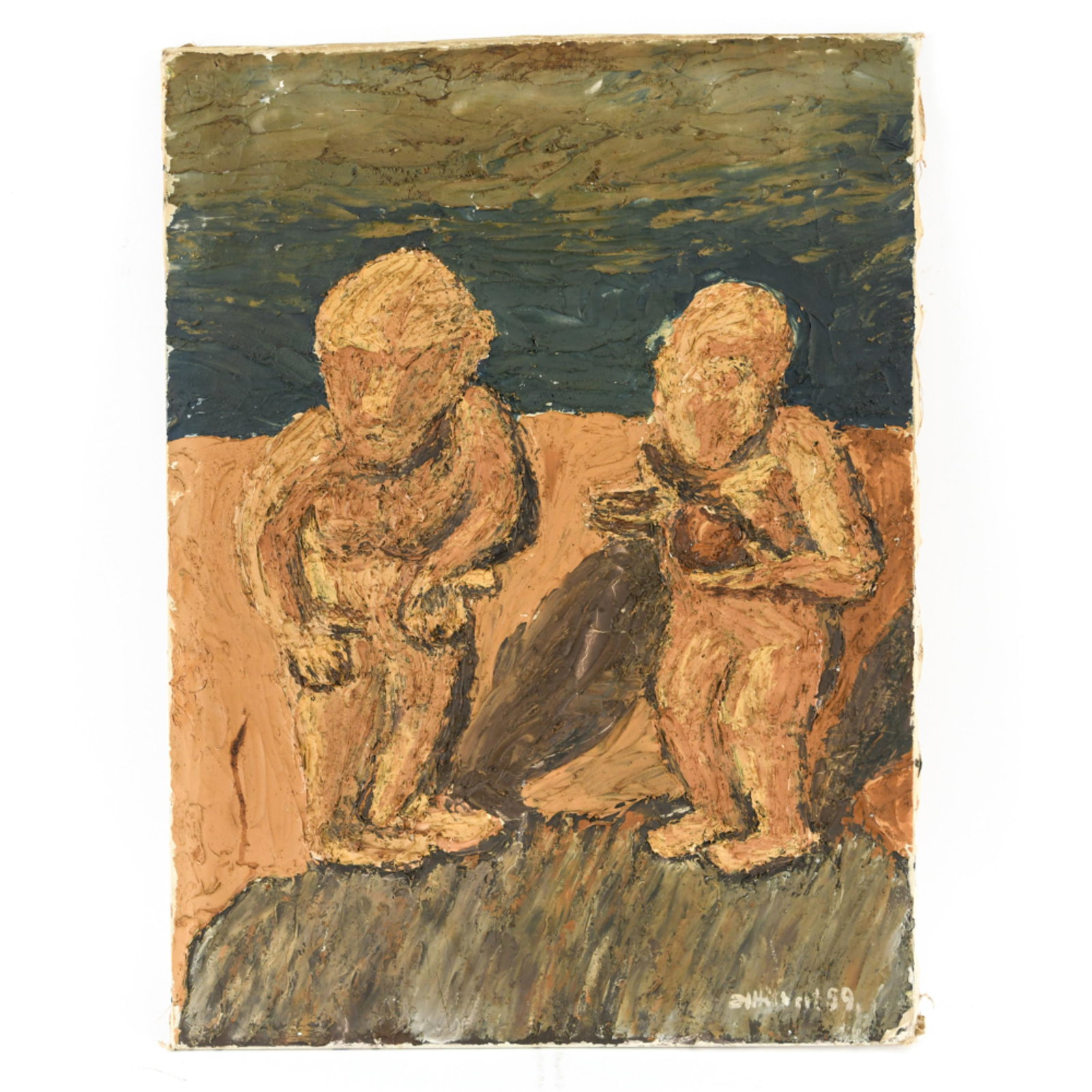 MID-CENTURY TEXTURED OIL ON CANVAS (1 of 8)