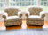 PAIR LOUNGE CHAIRS W/ ANIMAL & FLOWER UPHOLSTERY - 2