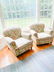 PAIR LOUNGE CHAIRS W/ ANIMAL & FLOWER UPHOLSTERY - 3