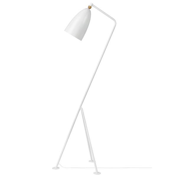 GRETA MAGNUSSON GROSSMAN GRASSHOPPER FLOOR LAMP: With original box. Oyster white finish. By Gubi. Dimensions: (Lamp) H 50" x W 15" x D 15" Condition: In new unused condition. Some damage to original box. Like new in the box, no issues to note.