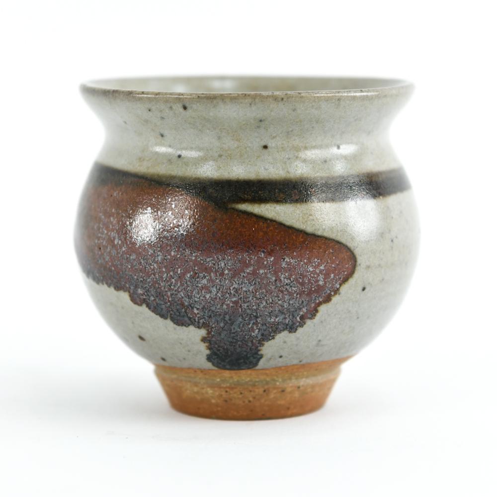 JACOB BANG DANISH STONEWARE VASE: Marked on bottom. Dimensions: H 3" x D 3.25" Condition: No issues to note.