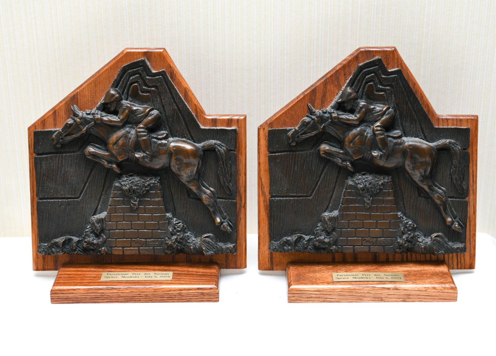 (2) BRONZE EQUESTRIAN PLAQUES (1 of 17)