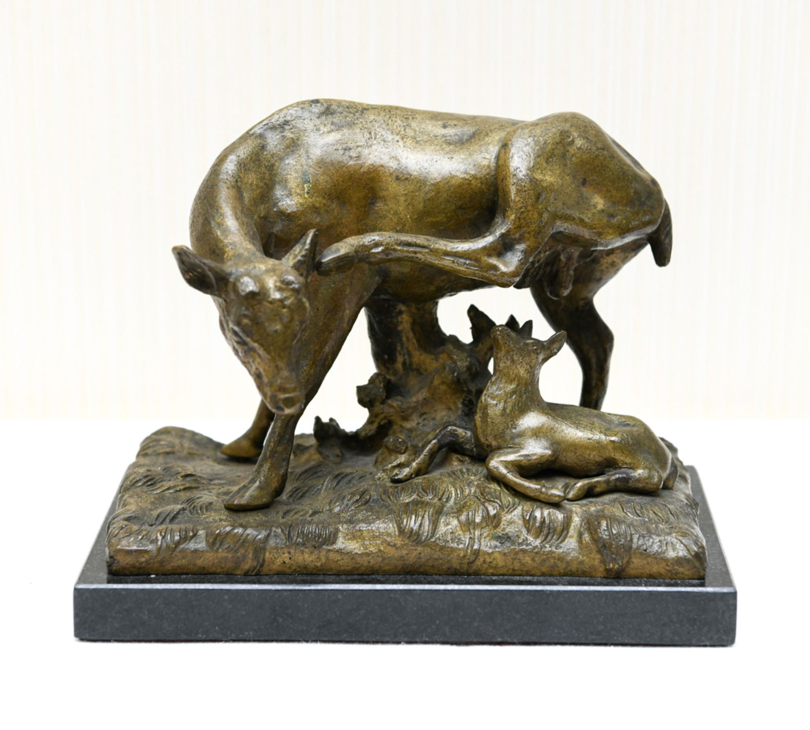 ANTIQUE BRONZE DEER & FAWN (1 of 16)