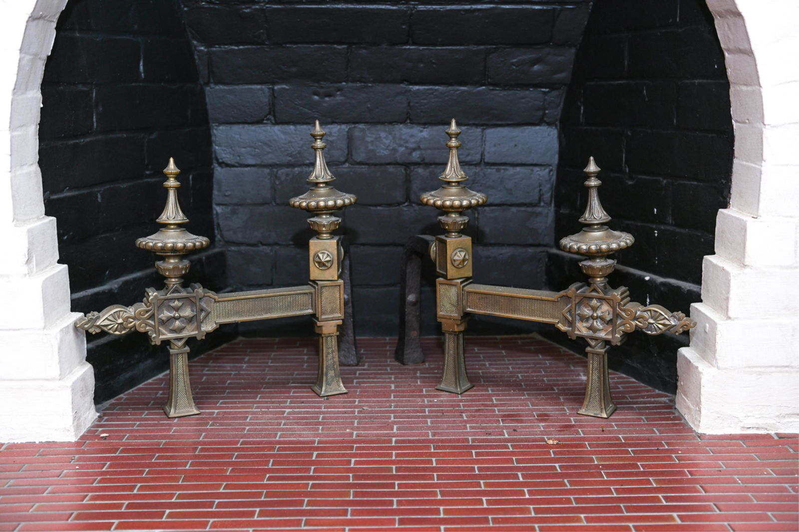 PAIR OF BRONZE & IRON AESTHETIC MOVEMENT CHENETS (1 of 9)