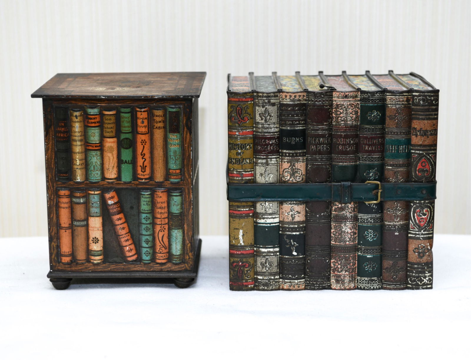 (2) ANTIQUE BOOK FORM BRITISH BISCUIT TINS (1 of 10)
