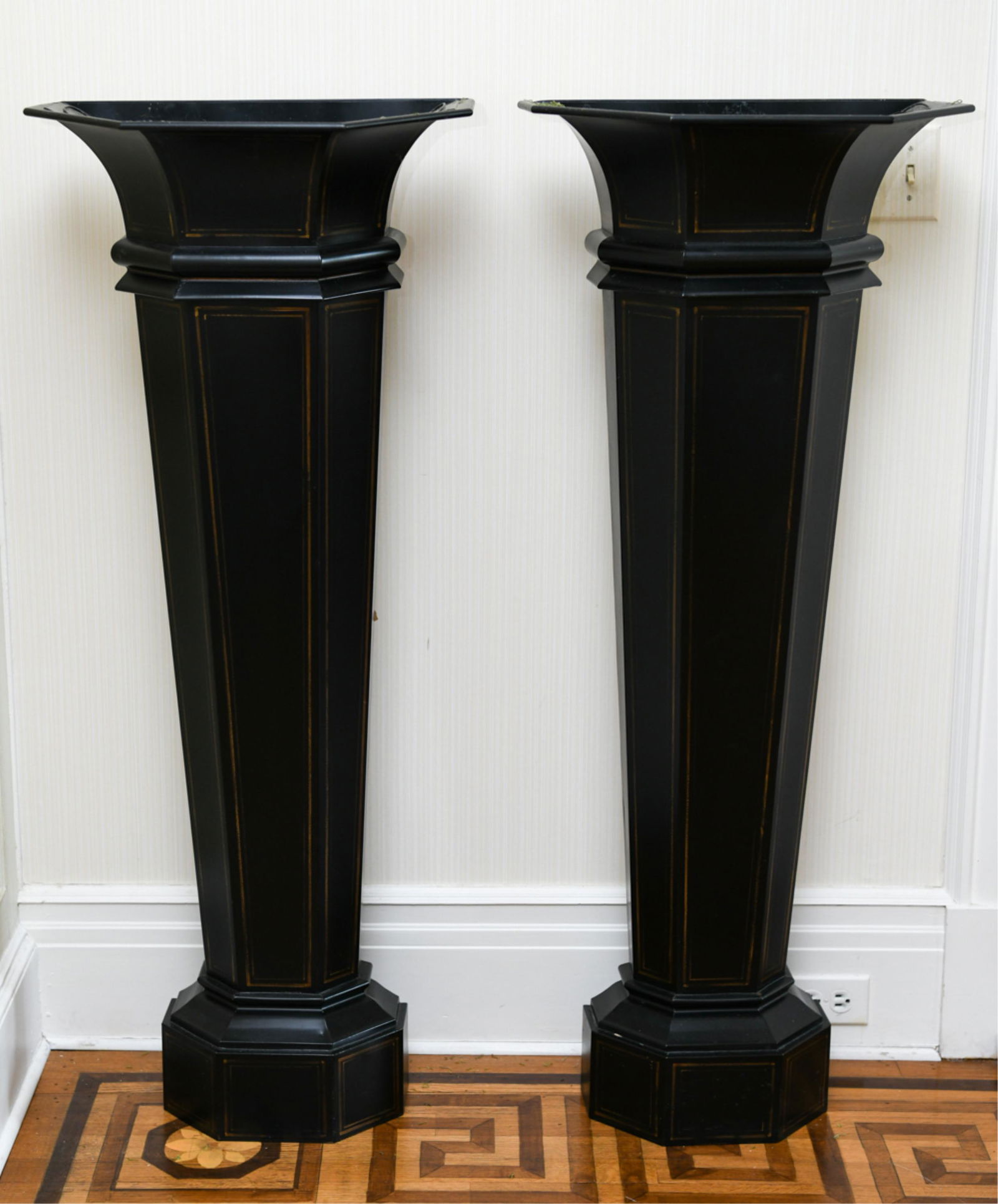 PAIR OF TIN PLANTERS C. 1900 (1 of 7)