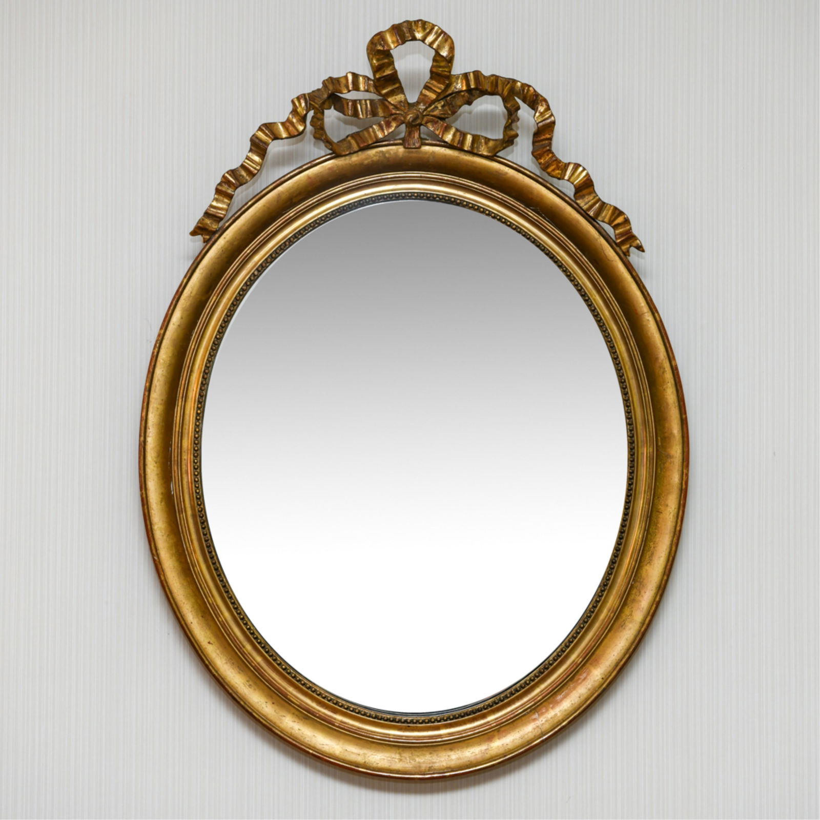 ANTIQUE FRENCH OVAL RIBBON MIRROR (1 of 11)