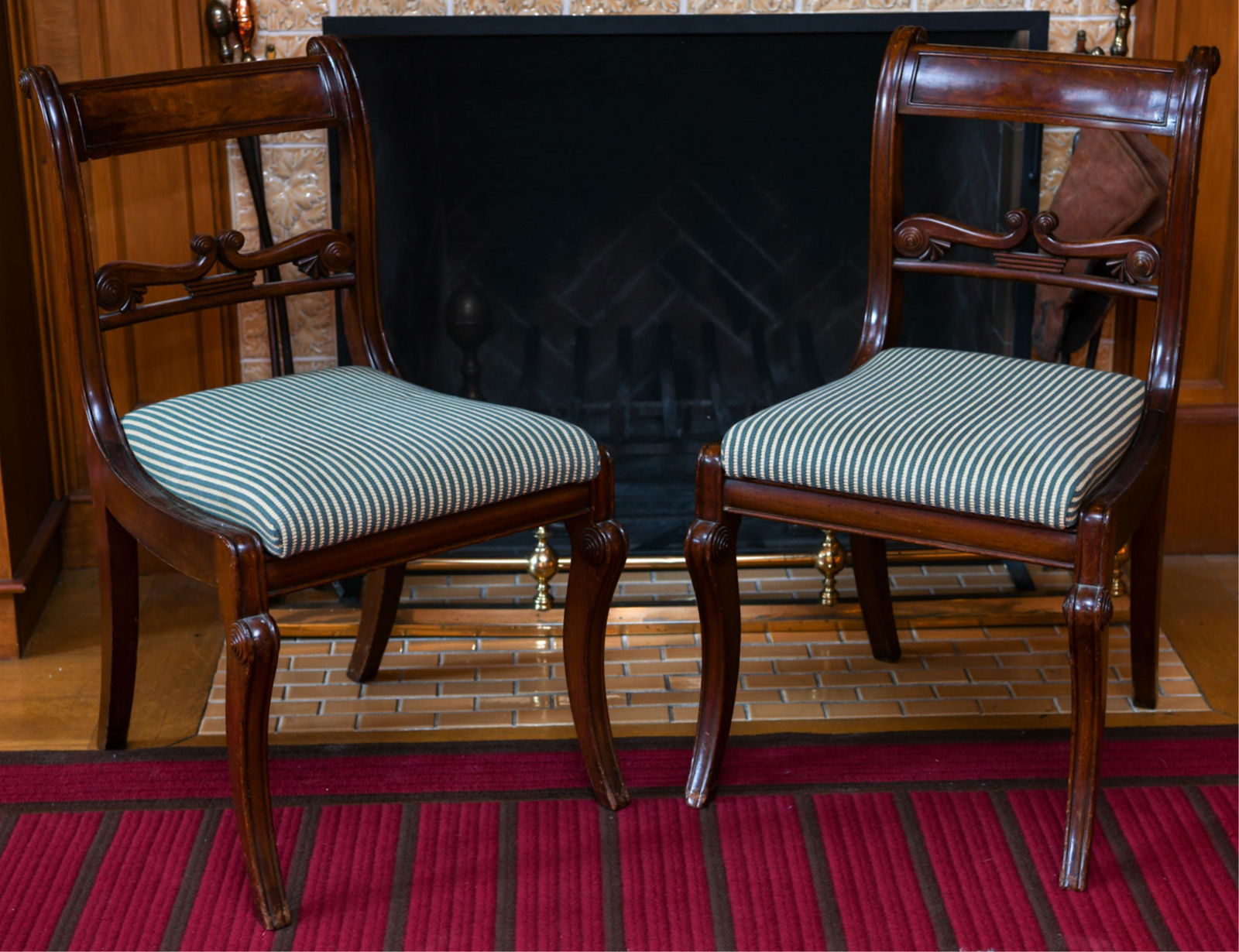 PAIR OF ANTIQUE REGENCY STYLE CHAIRS (1 of 7)