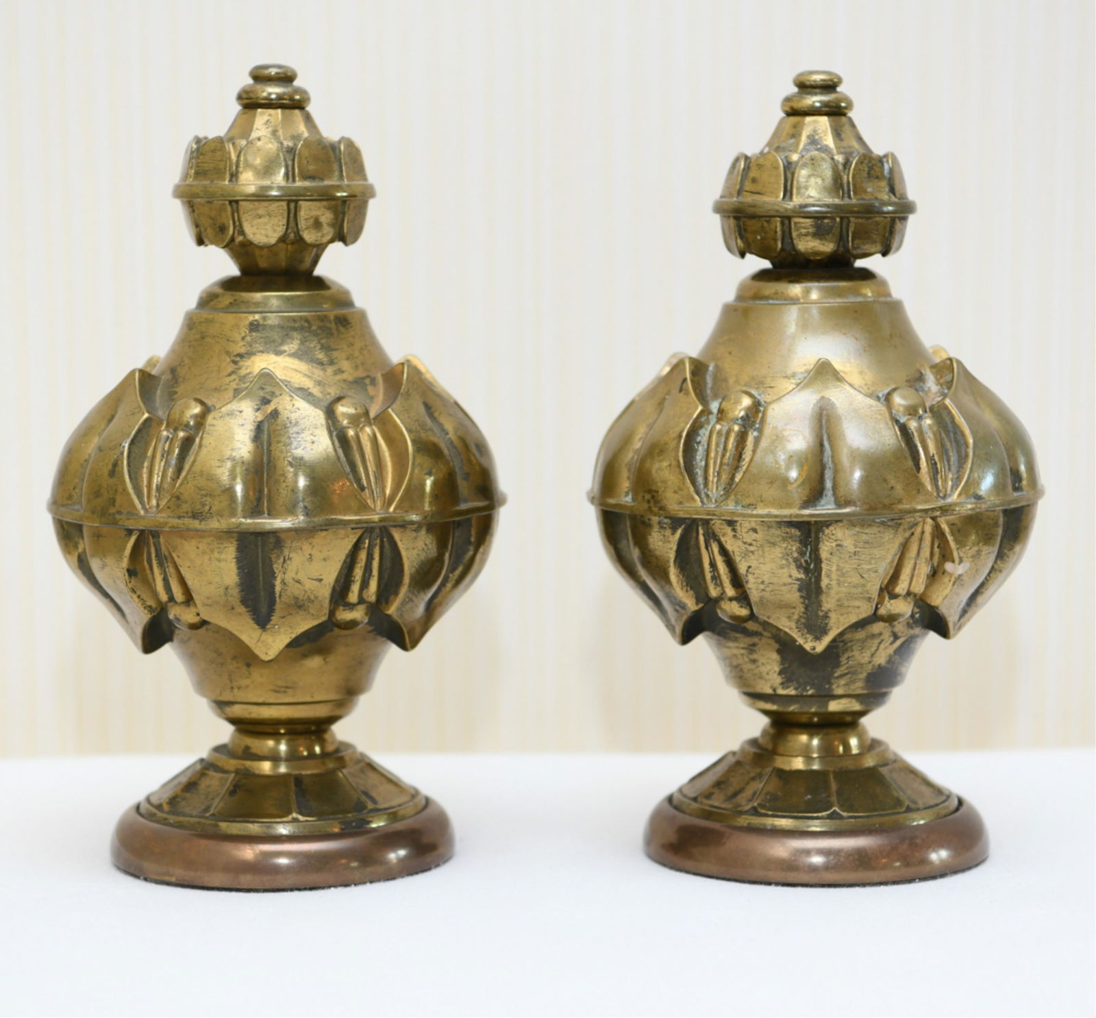 PAIR OF ANTIQUE BRASS FINIALS (1 of 10)