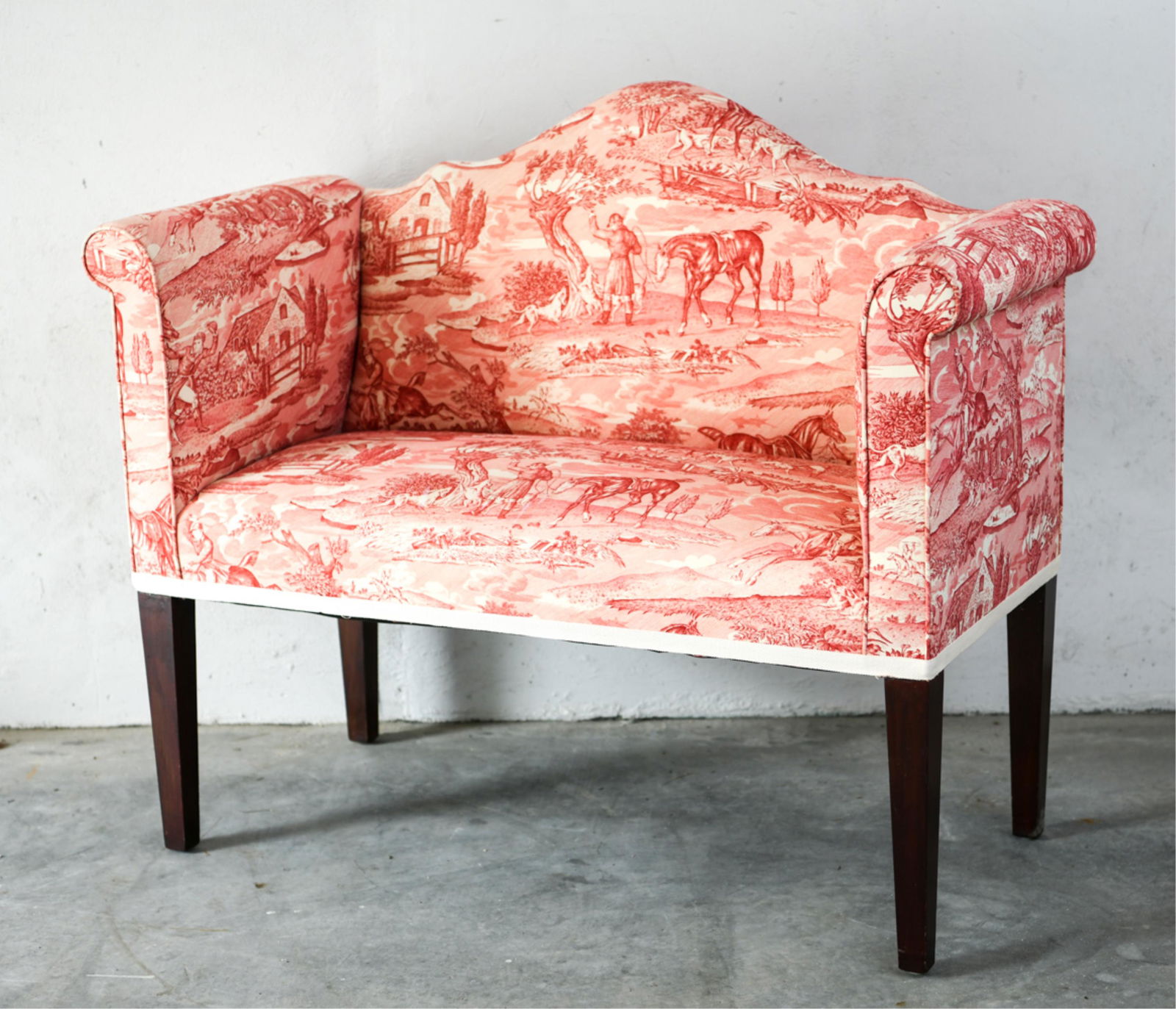 DIMINUTIVE GEORGE III STYLE CAMEL BACK SETTEE (1 of 7)