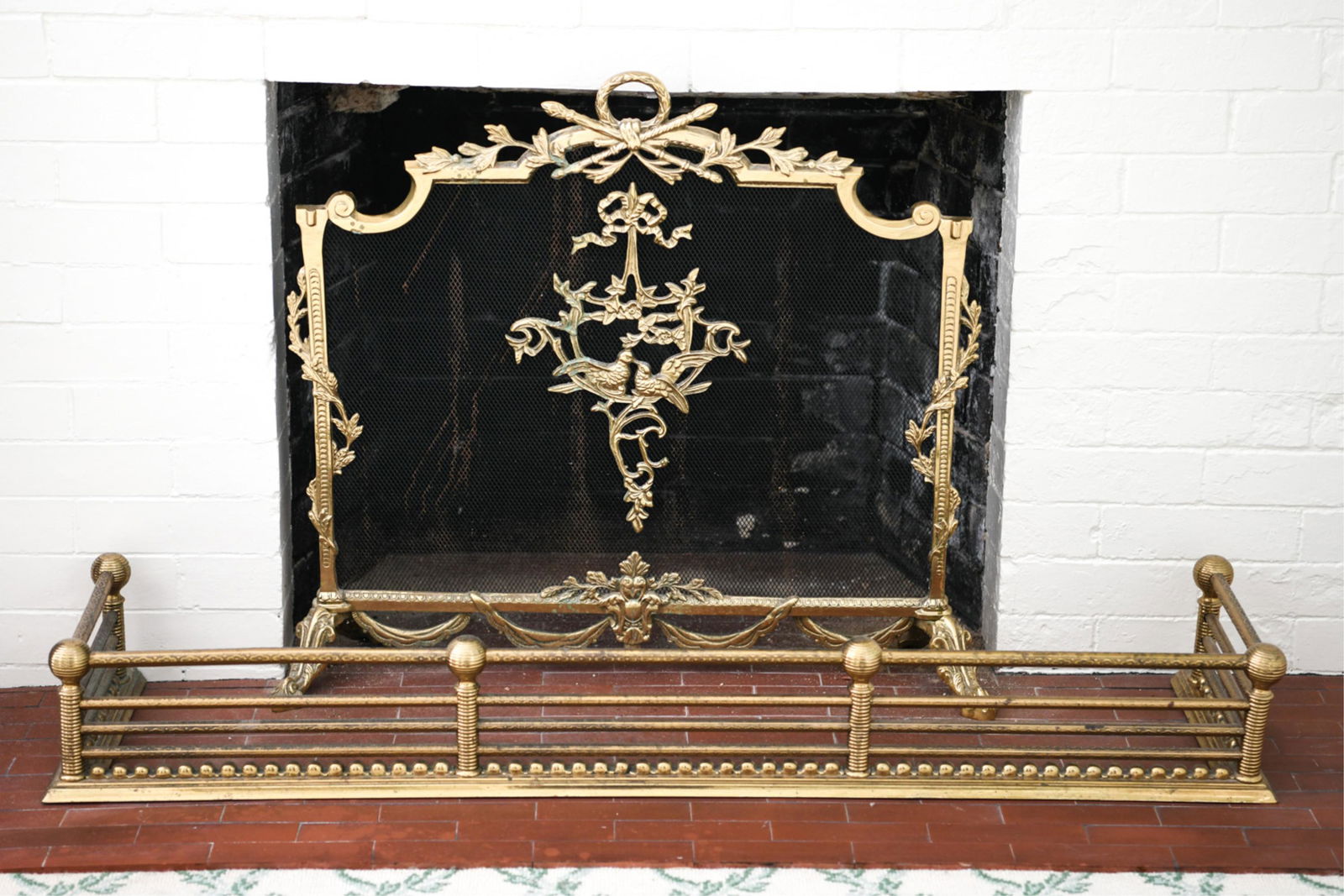 BRASS FIRE SCREEN AND FENDER (1 of 7)