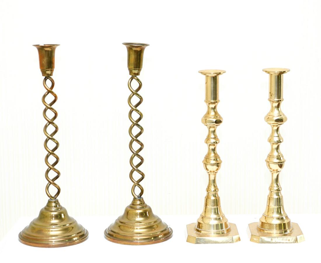 (2) PAIRS OF CONTEMPORARY CANDLESTICKS (1 of 9)