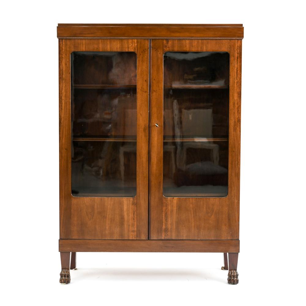 ANTIQUE 19TH C. MAHOGANY DISPLAY/BOOKCASE CABINET (1 of 12)
