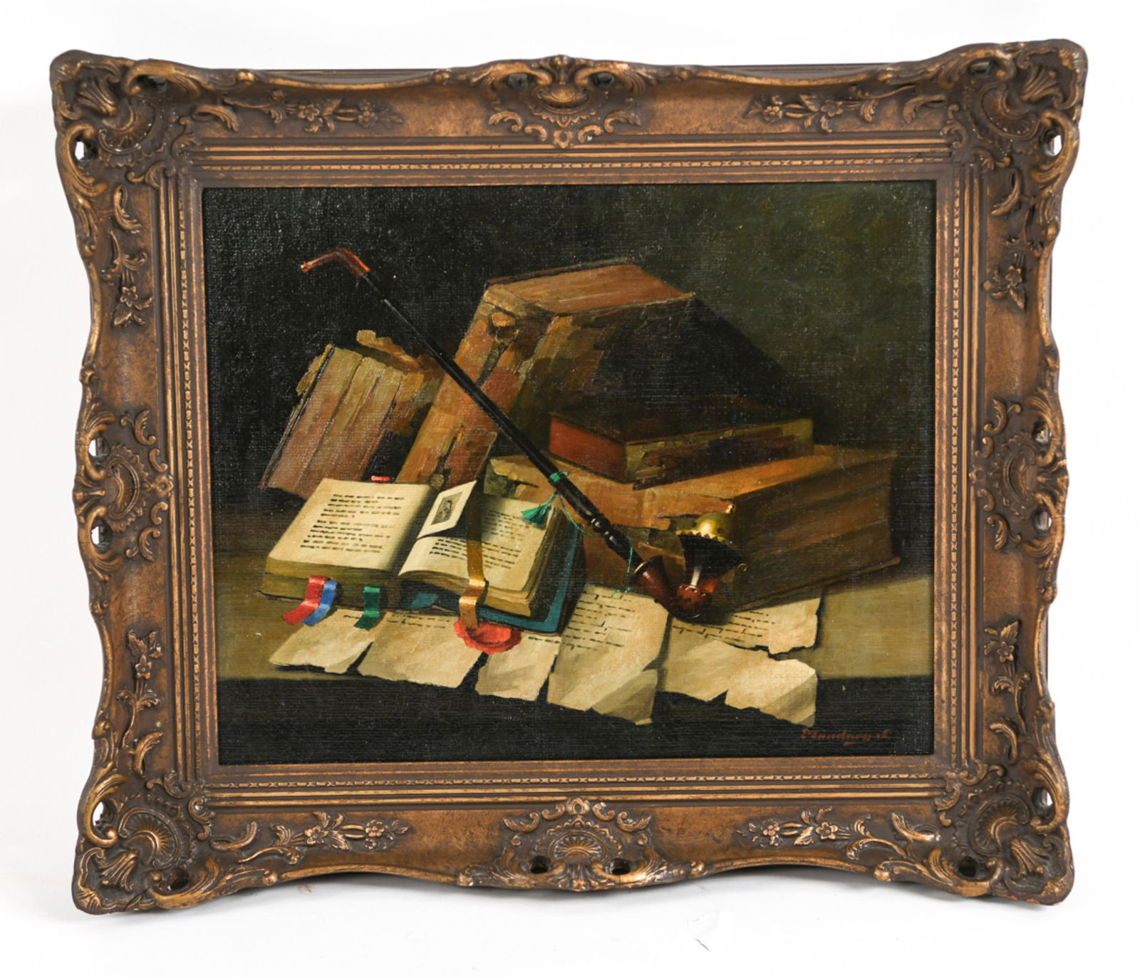 20TH CENTURY HUNGARIAN OIL ON CANVAS STILL LIFE (1 of 9)