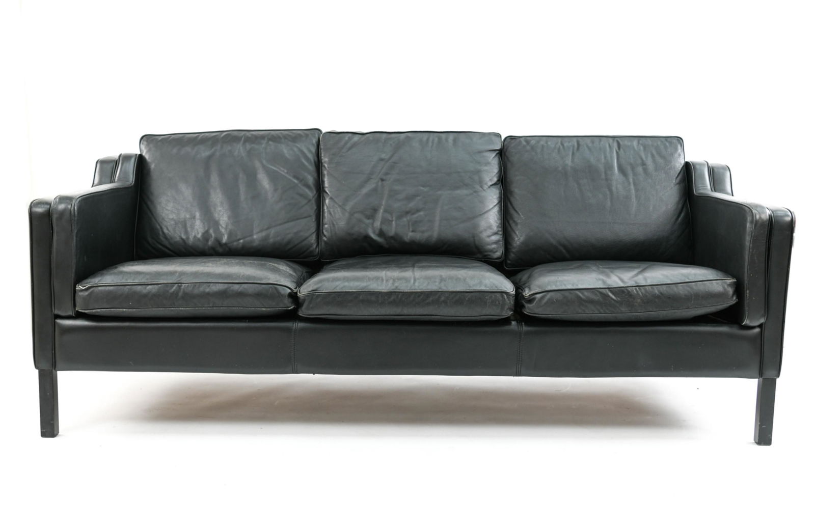 DANISH STOUBY 3-SEATER LEATHER SOFA (1 of 14)