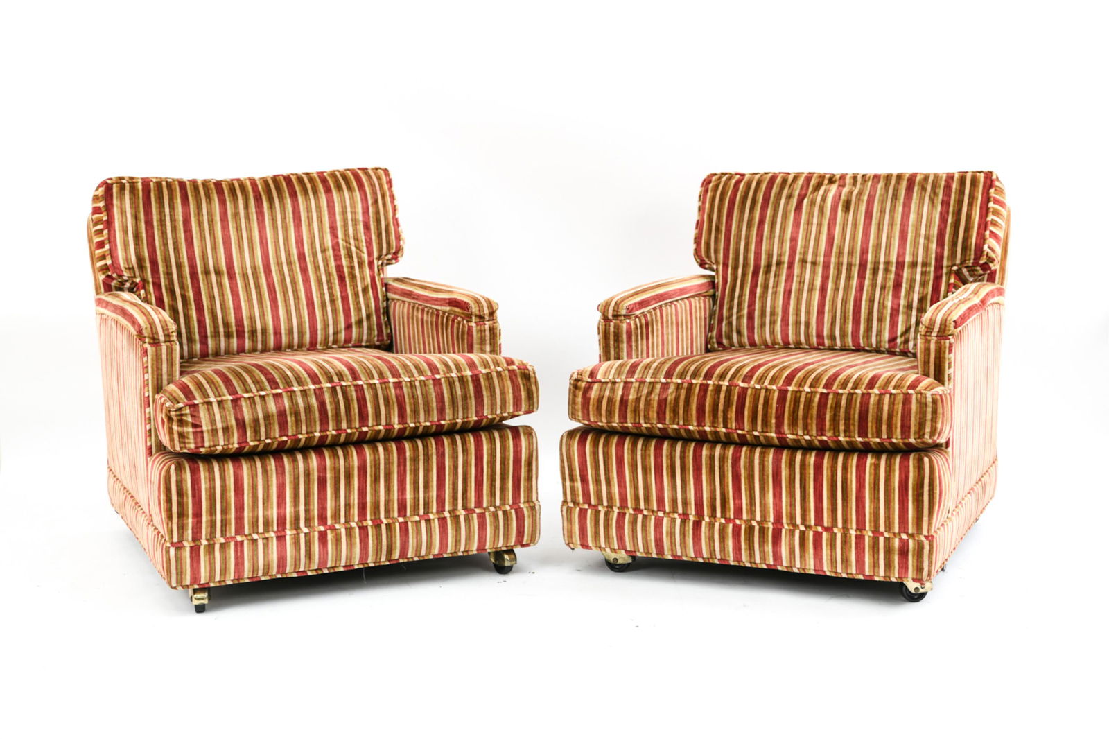 PAIR OF JOHN STUART UPHOLSTERED ARMCHAIRS (1 of 9)