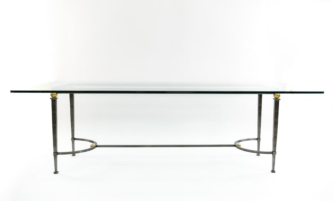 CONTEMPORARY IRON & GLASS DINING TABLE (1 of 15)