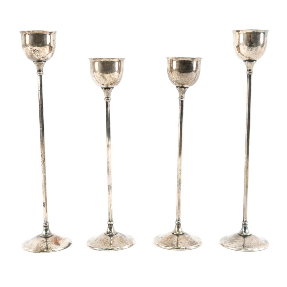 (4) SILVERPLATE ART NOUVEAU STYLE CANDLESTICKS (1 of 8)