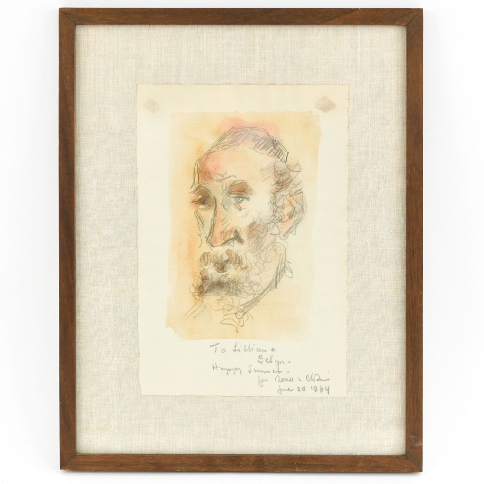 CHAIM GROSS (1904-1991) WC & PENCIL OF RABBI (1 of 7)