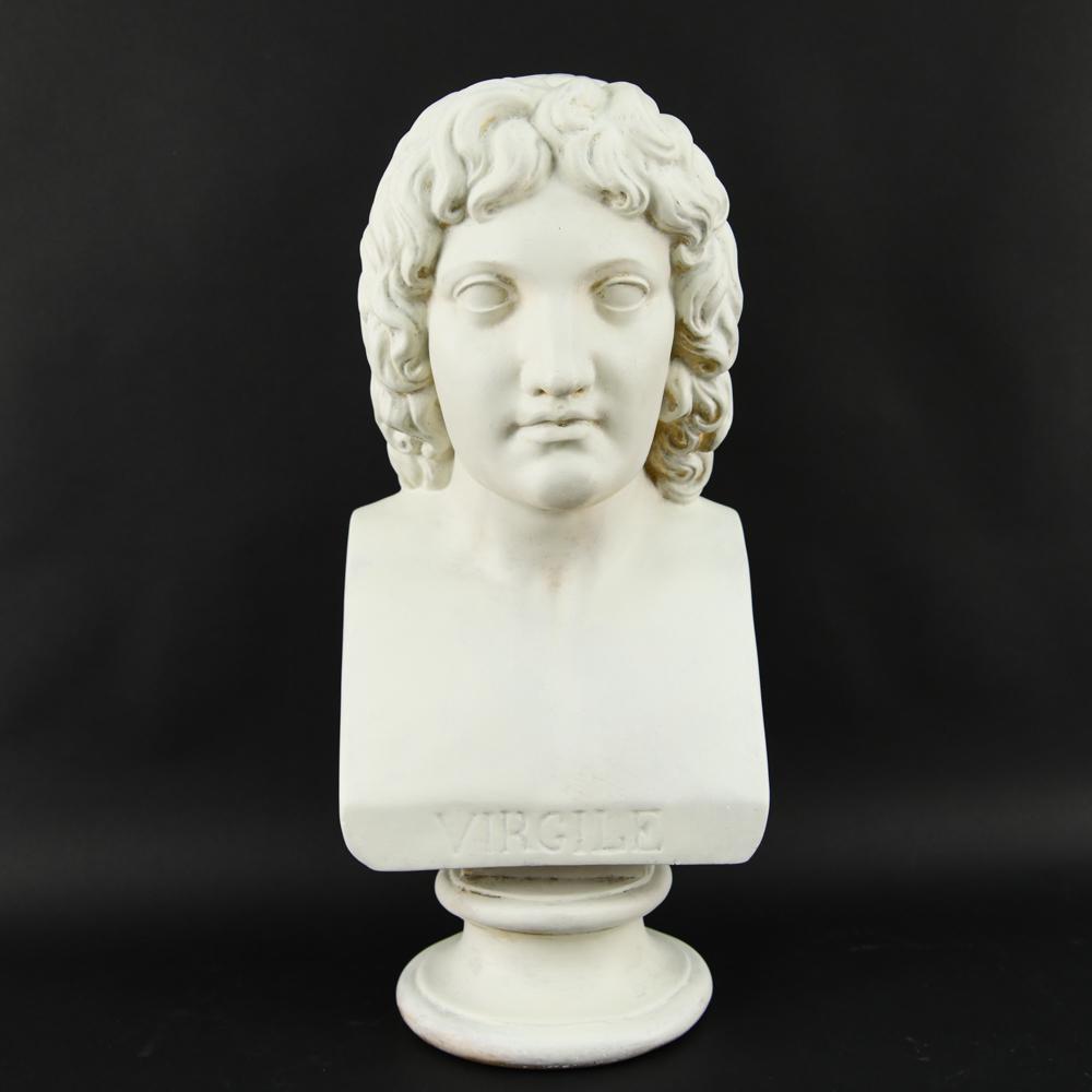 CAST PLASTER COMPOSITION ANTIQUE BUST OF VIRGILE (1 of 13)
