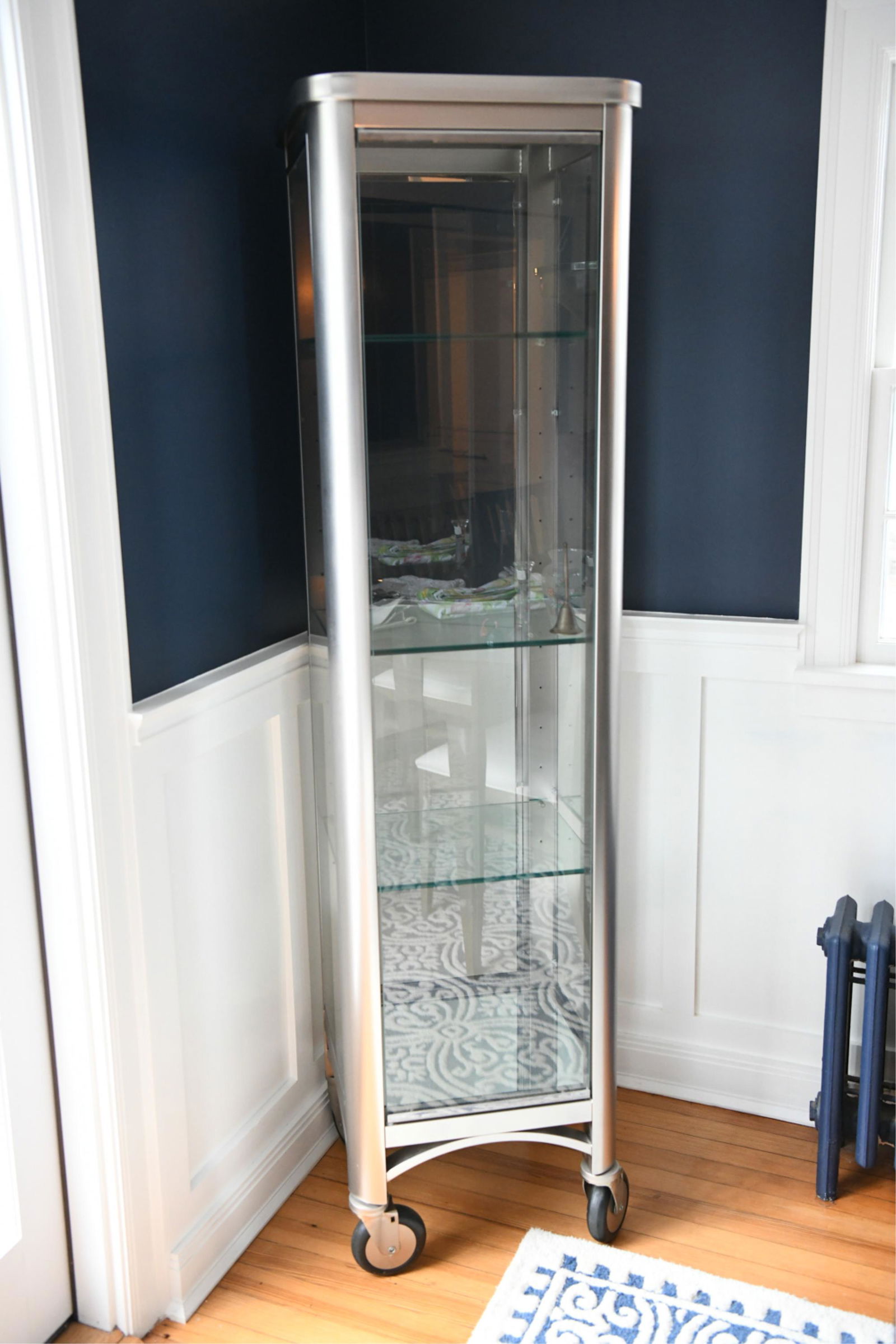 ETHAN ALLEN STAINLESS VITRINE CABINET (1 of 7)