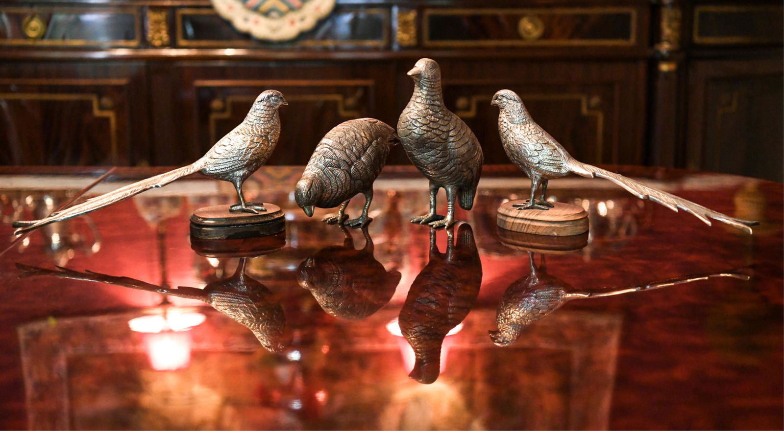 SILVERPLATE PHEASANT & QUAIL DECORATIVE GROUPING (1 of 9)