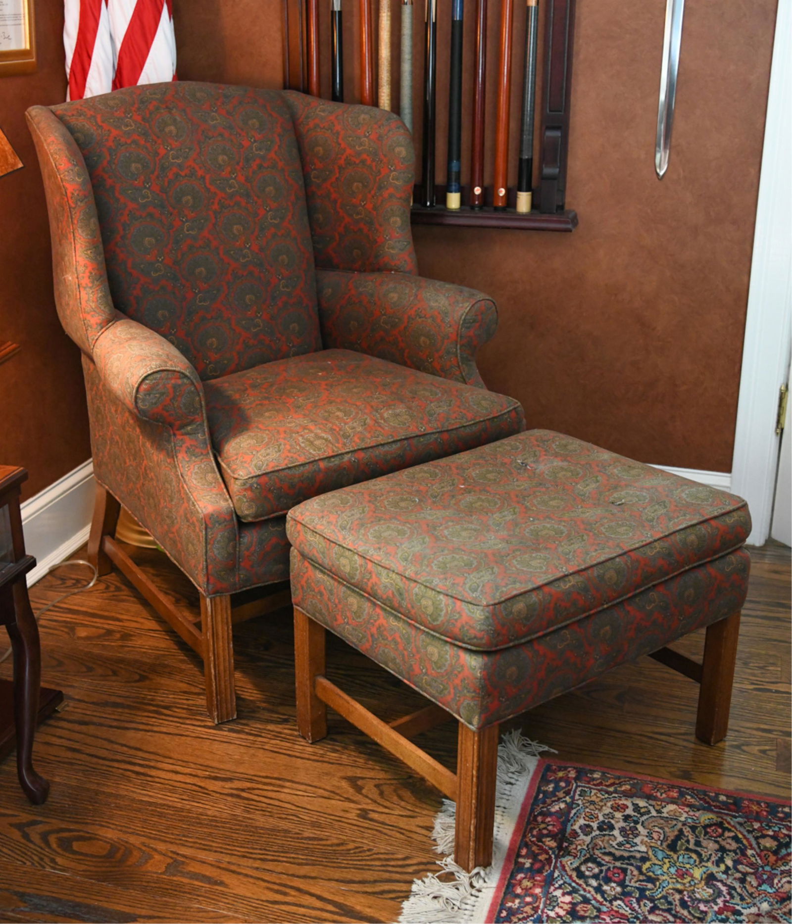 WINGBACK CHAIR & OTTOMAN (1 of 11)