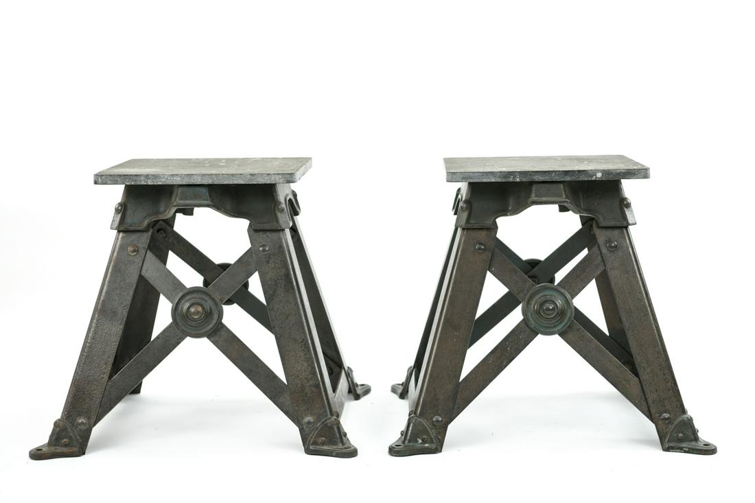 BLACKMAN CRUZ STONE & IRON INDUSTRIAL SIDE TABLES (1 of 20)