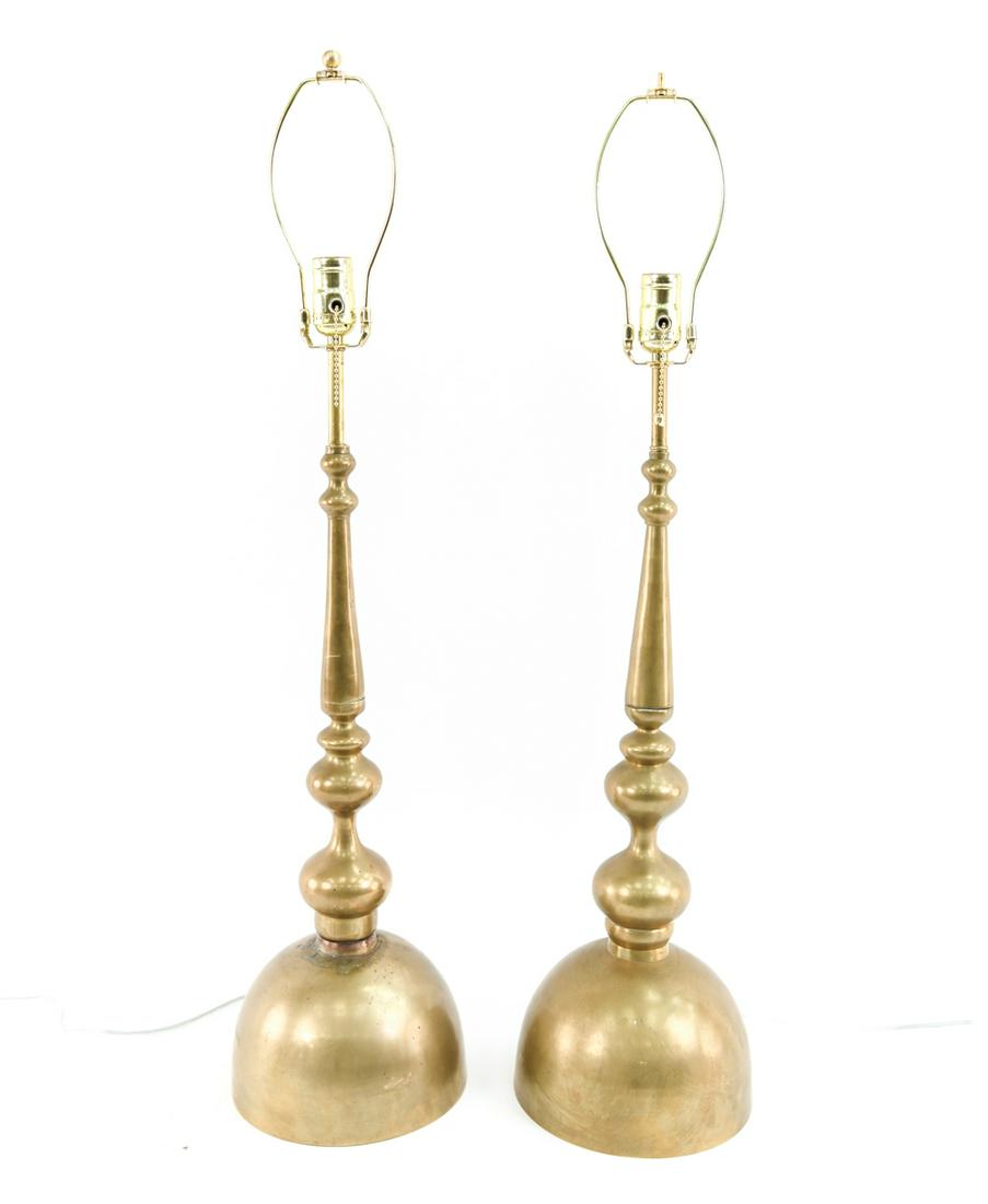 PAIR OF BRASS LAMPS (1 of 10)