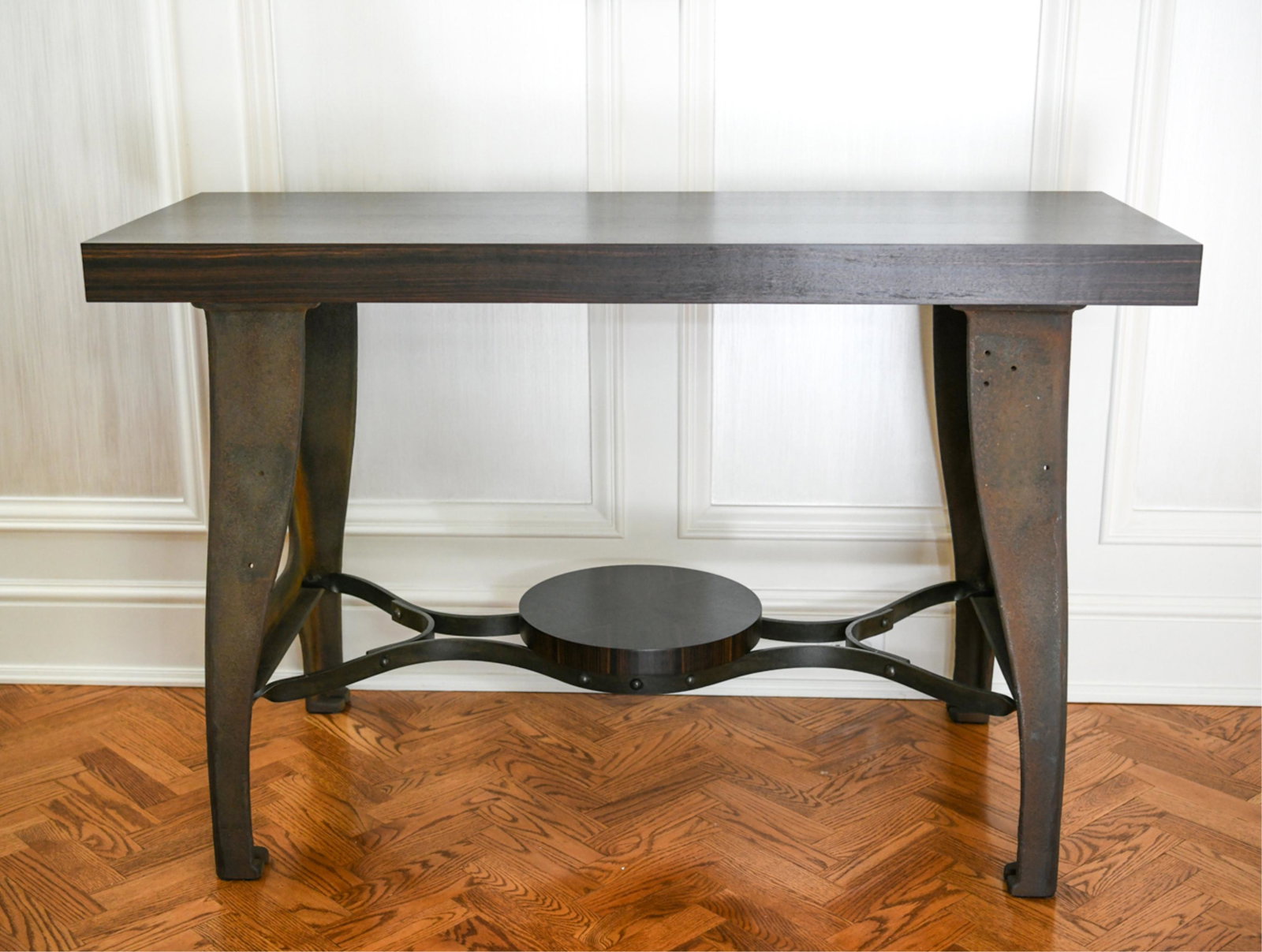 INDUSTRIAL CAST IRON BASE CONSOLE TABLE (1 of 20)