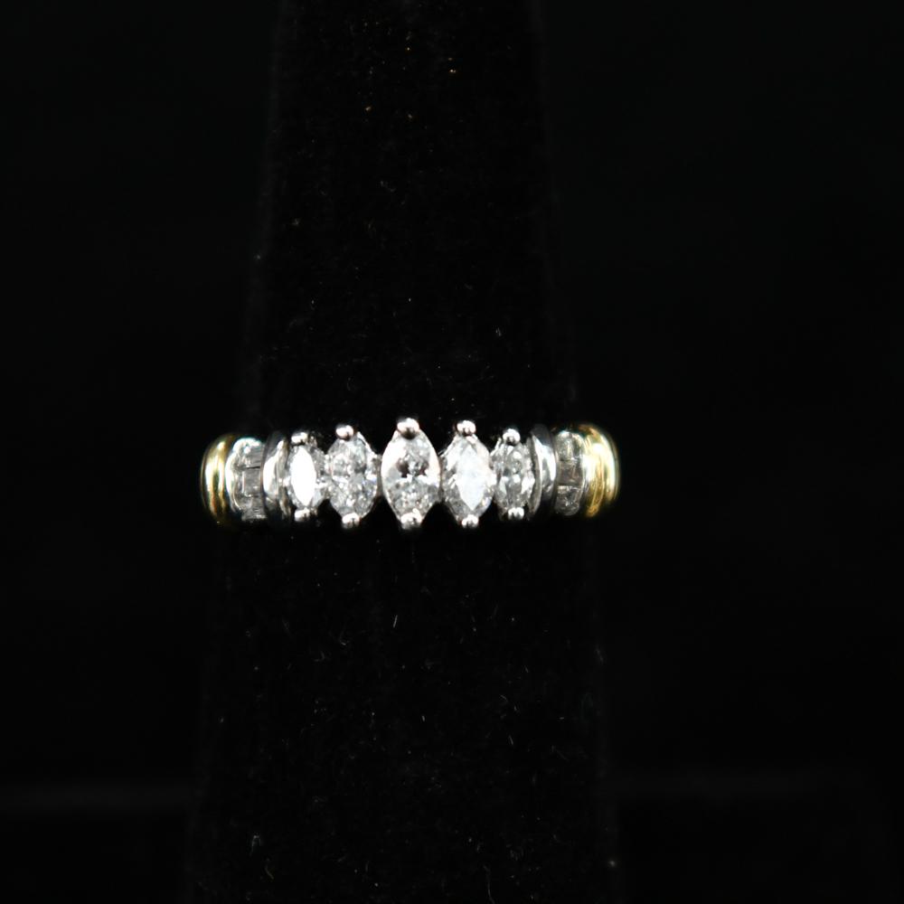 14KT MARQUIS CUT DIAMOND RING (1 of 9)