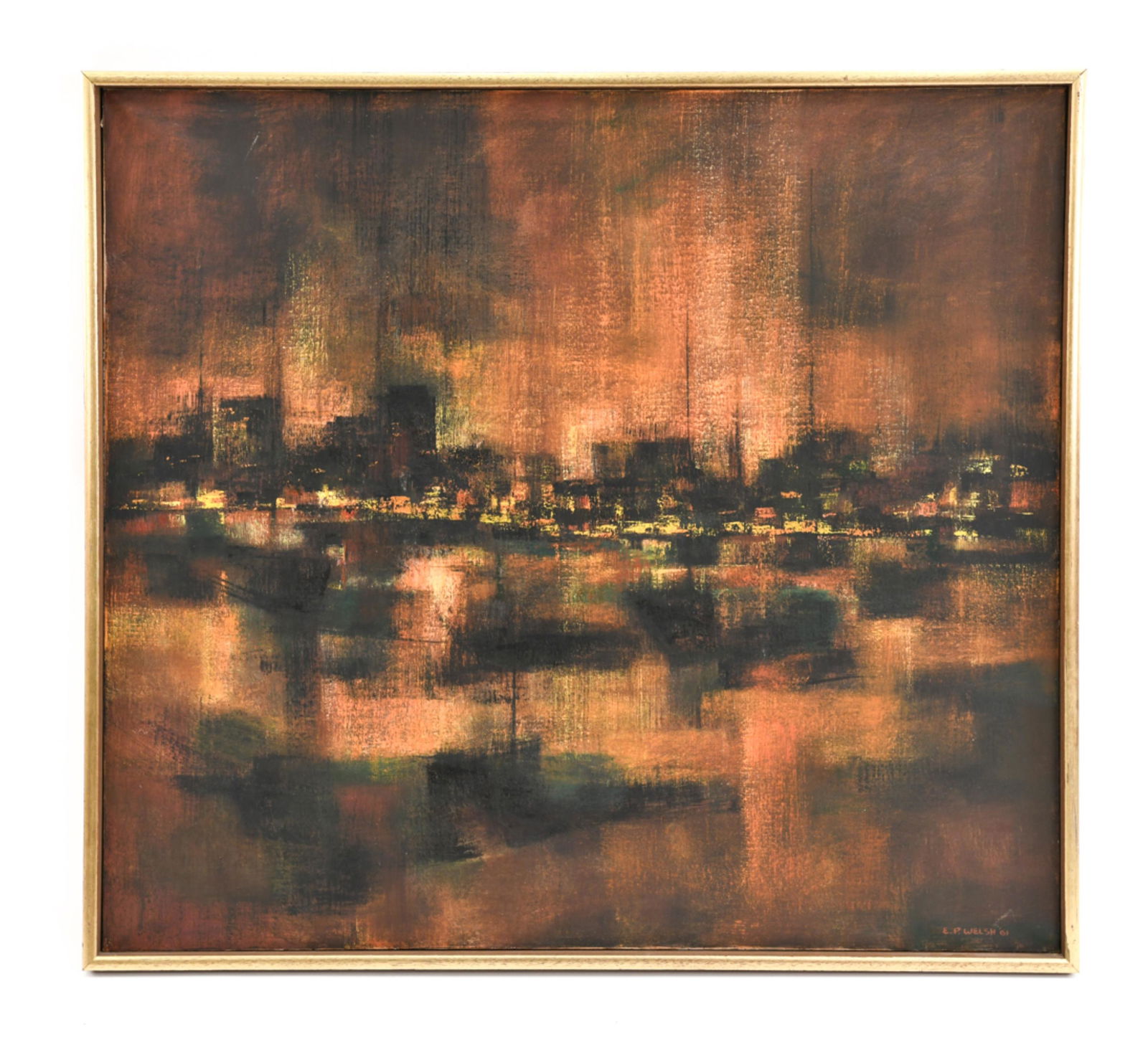 MID-CENTURY ABSTRACT OIL ON CANVAS (1 of 7)