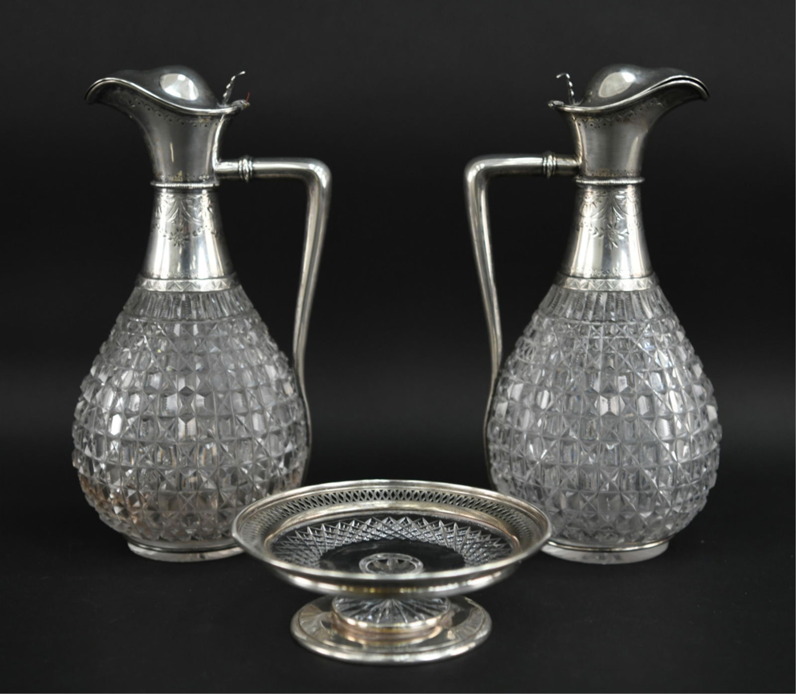 GROUPING OF STERLING SILVER AND CUT CRYSTAL (1 of 12)