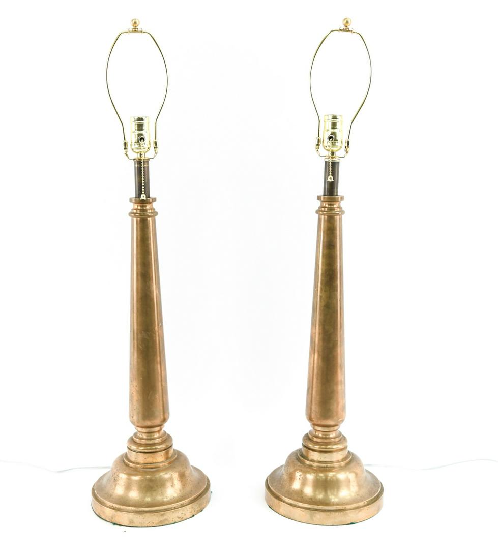 PAIR OF BRASS LAMPS (1 of 8)