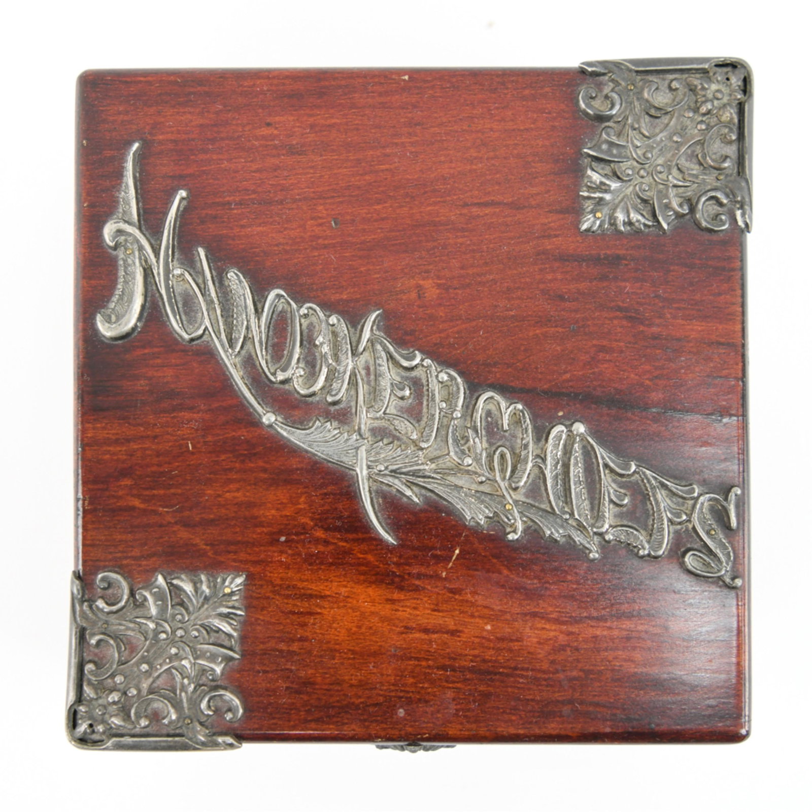 ANTIQUE SILK LINED HANDKERCHIEF BOX (1 of 12)