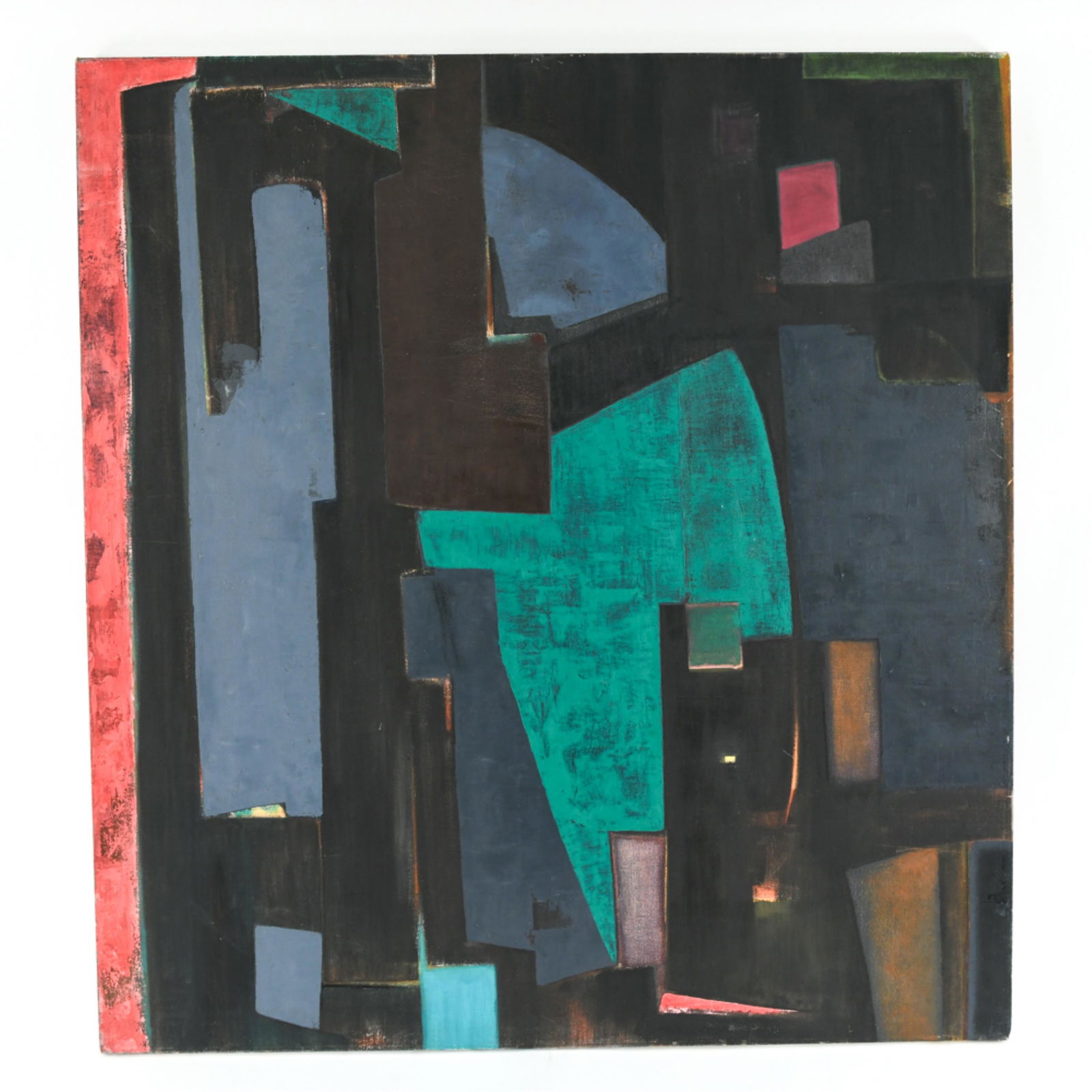 LARGE MODERN ABSTRACT OIL ON CANVAS SIGNED (1 of 11)