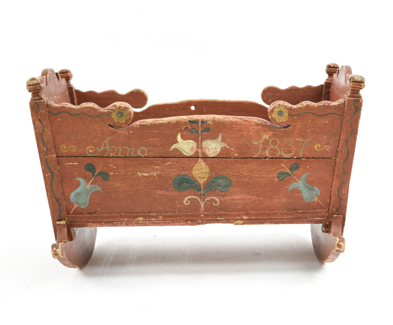 ANTIQUE SCANDINAVIAN PAINTED CRADLE, 1837 (1 of 14)